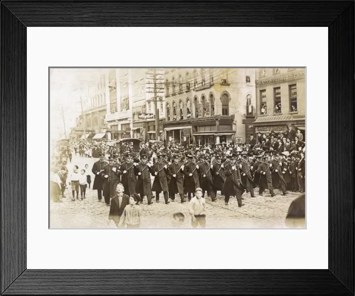 Framed Print : Police officers on parade, Albany, USA Framed Print : Police officers on parade, Albany, USA