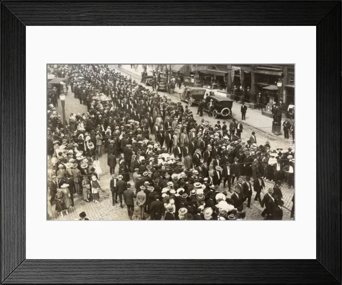 Framed Print : Street scene with crowds in New Jersey, USA Framed Print : Street scene with crowds in New Jersey, USA