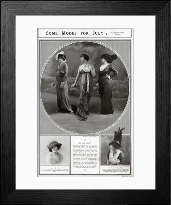 Framed Print : Fashion for July 1913 Framed Print : Fashion for July 1913