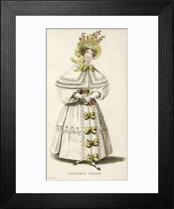 Framed Print : Young woman in carriage dress 1832 Framed Print : Young woman in carriage dress 1832