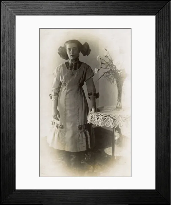 Framed Print : Young woman in Sunday best, USA Framed Print : Young woman in Sunday best, USA