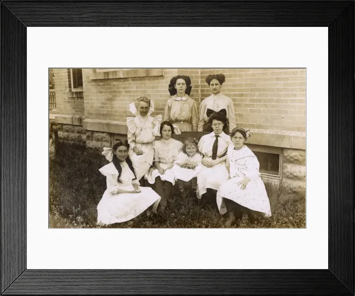 Framed Print : Young women and girls in their Sunday best, USA Framed Print : Young women and girls in their Sunday best, USA