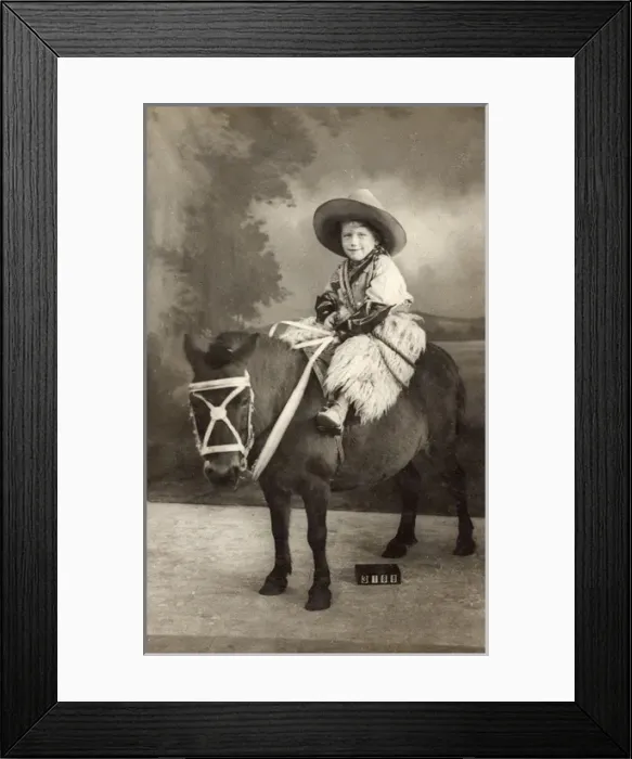 Framed Print : Little boy in cowboy costume in studio photo Framed Print : Little boy in cowboy costume in studio photo