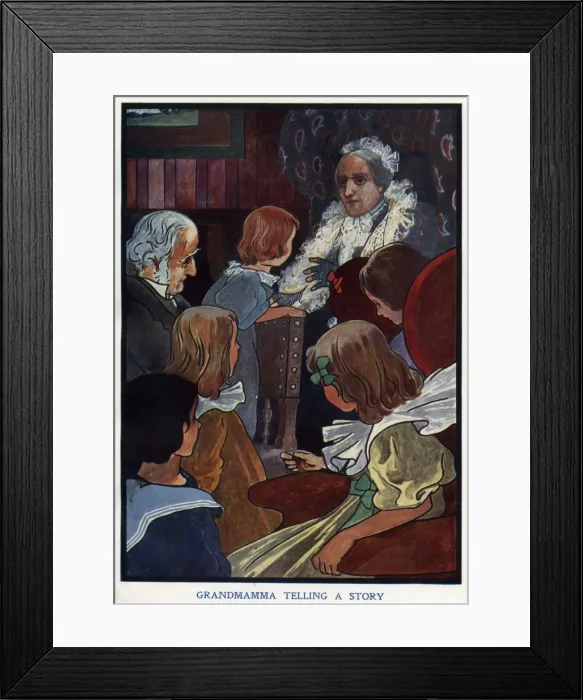 Framed Print : Grandmamma Telling a Story by Charles Robinson Framed Print : Grandmamma Telling a Story by Charles Robinson