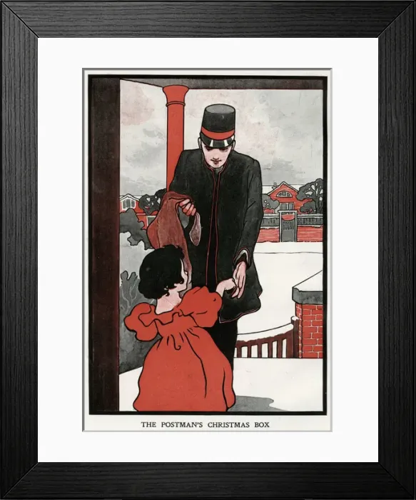 Framed Print : The Postmans Christmas Box by Charles Robinson Framed Print : The Postmans Christmas Box by Charles Robinson