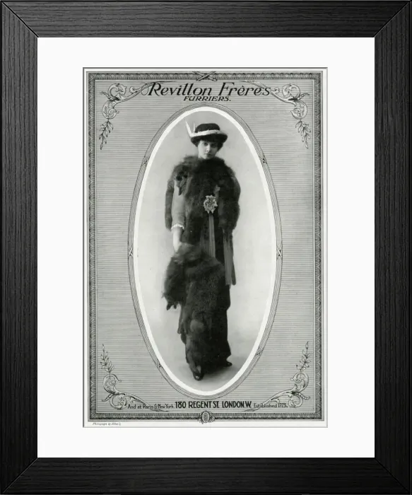 Framed Print : Advert for Revillon Freres furriers 1913 Framed Print : Advert for Revillon Freres furriers 1913