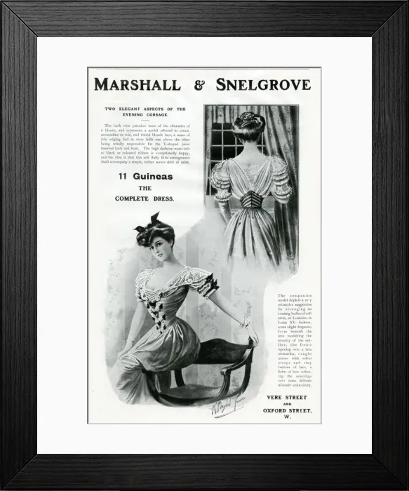 Framed Print : Advert for Marshall & Snelgrove womens clothing 1906