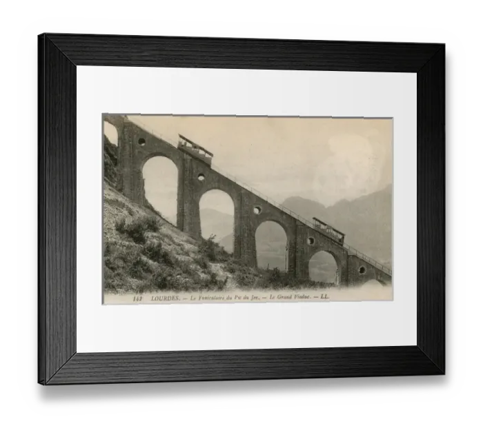 Framed Print : Lourdes, France - Funiculaire du Pic du Jer - Grand Viaduc Framed Print : Lourdes, France - Funiculaire du Pic du Jer - Grand Viaduc