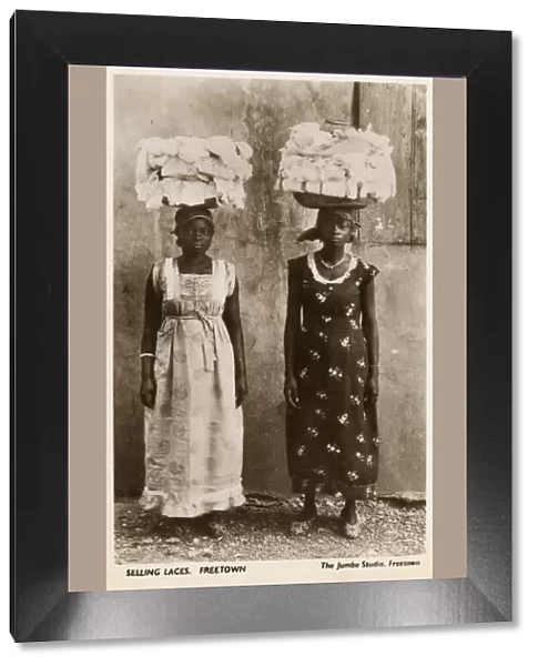 Women selling lace, Freetown, Sierra Leone, Africa