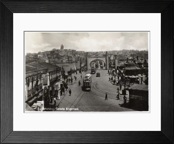 Framed Print : Galata Bridge with Tram and temporary ceremonial gateway Framed Print : Galata Bridge with Tram and temporary ceremonial gateway