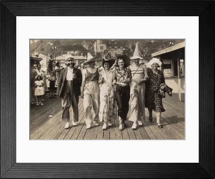 Framed Print : Fancy dress on a seaside pier, c. 1930 Framed Print : Fancy dress on a seaside pier, c. 1930