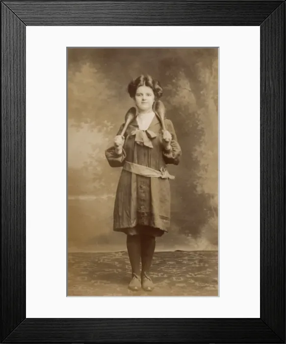 Framed Print : Health and fitness - girl with clubs Framed Print : Health and fitness - girl with clubs