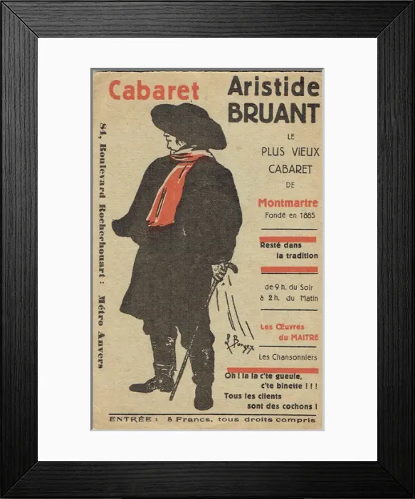 Framed Print : Aristide Bruant Framed Print : Aristide Bruant