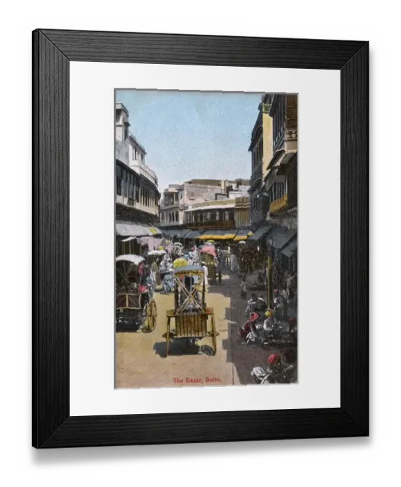 Framed Print : The Bazaar, Delhi, India Framed Print : The Bazaar, Delhi, India