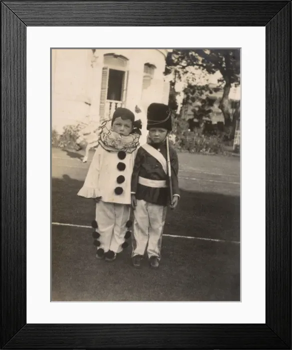 Framed Print : Children in clown and soldier fancy dress Framed Print : Children in clown and soldier fancy dress
