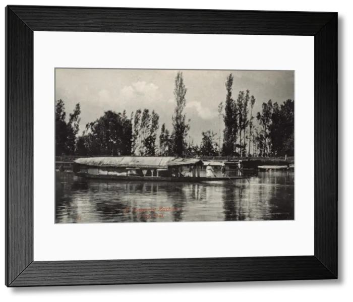 Framed Print : Houseboat (Dungar) on a river, Kashmir, India Framed Print : Houseboat (Dungar) on a river, Kashmir, India