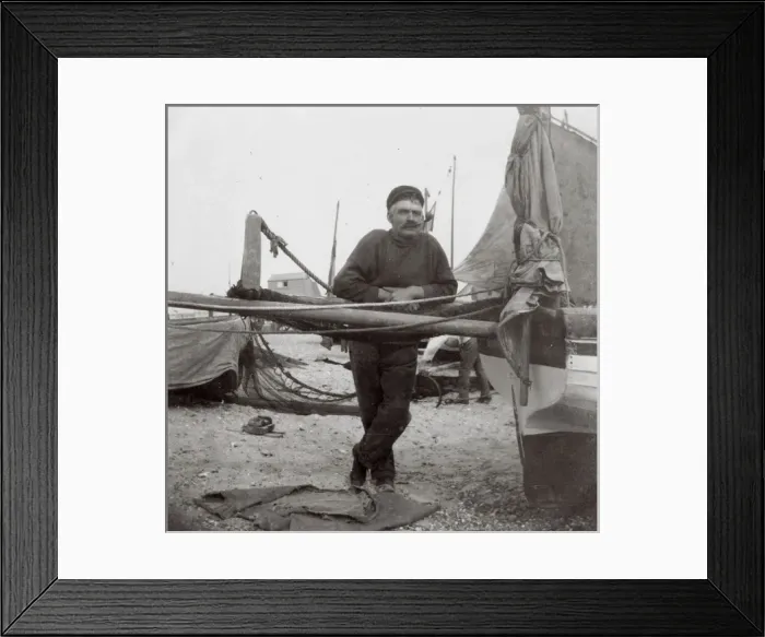 Framed Print : Fisherman with boats, Southwold, Suffolk Framed Print : Fisherman with boats, Southwold, Suffolk