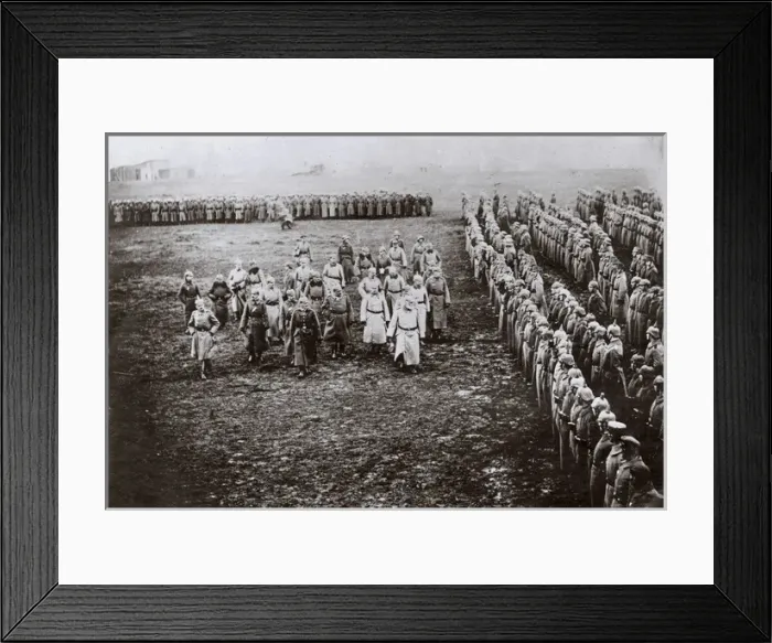 Framed Print : Leaders of Central Powers in field inspection, WW1 Framed Print : Leaders of Central Powers in field inspection, WW1