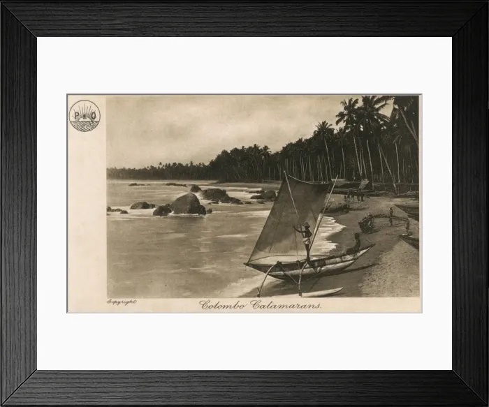 Framed Print : Catamarans on the beach, Colombo, Ceylon (Sri Lanka) Framed Print : Catamarans on the beach, Colombo, Ceylon (Sri Lanka)