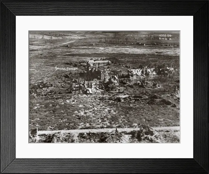 Framed Print : Aerial view, Bailleul, Nord, Northern France, WW1 Framed Print : Aerial view, Bailleul, Nord, Northern France, WW1
