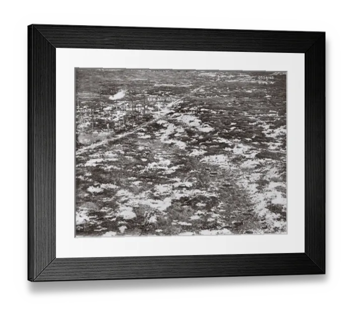 Framed Print : Aerial view, shelling near Bailleul, Northern France, WW1 Framed Print : Aerial view, shelling near Bailleul, Northern France, WW1