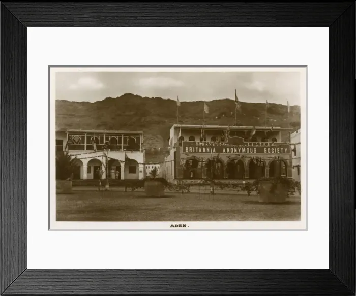 Framed Print : Britannia Anonymous Society building, The Crescent, Aden Framed Print : Britannia Anonymous Society building, The Crescent, Aden