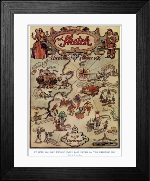 Framed Print : Front cover of The Sketch Christmas Number 1929 Framed Print : Front cover of The Sketch Christmas Number 1929