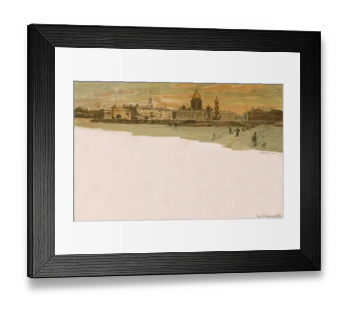 Framed Print : St. Petersburg in Winter - View over the Neva River, Russia Framed Print : St. Petersburg in Winter - View over the Neva River, Russia