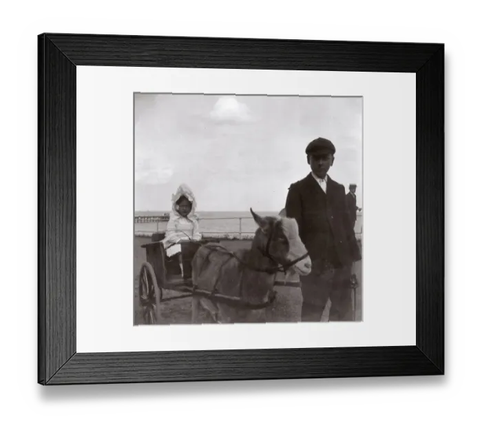 Framed Print : Little girl in a donkey cart, Southwold, Suffolk Framed Print : Little girl in a donkey cart, Southwold, Suffolk