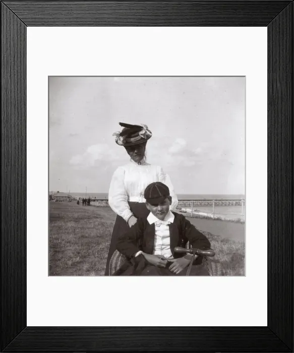 Framed Print : Schoolboy and his mother, Southwold, Suffolk Framed Print : Schoolboy and his mother, Southwold, Suffolk