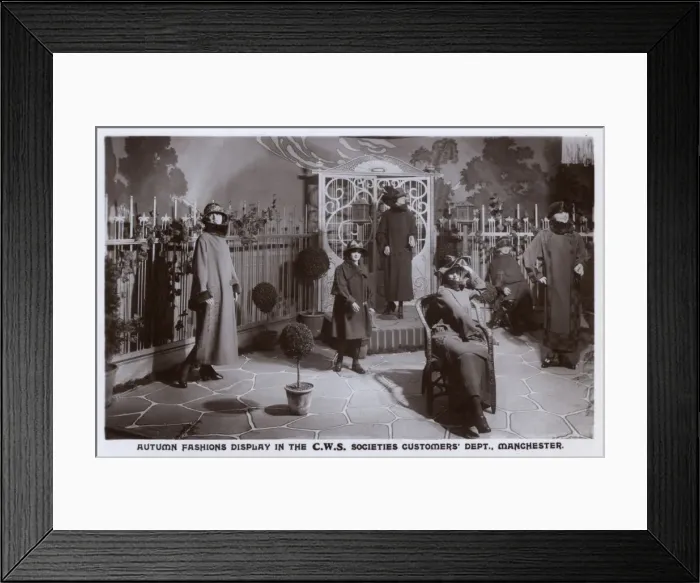Framed Print : Autumn Fashions displayed - C. W.s Societies, Manchester Framed Print : Autumn Fashions displayed - C. W.s Societies, Manchester