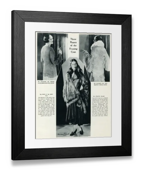 Framed Print : Models wearing evening coats 1929 Framed Print : Models wearing evening coats 1929