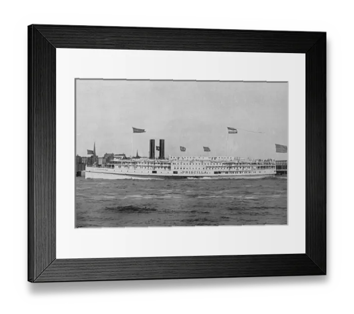 Framed Print : Steamer Priscilla of the Fall River Line, Massachusetts, USA Framed Print : Steamer Priscilla of the Fall River Line, Massachusetts, USA