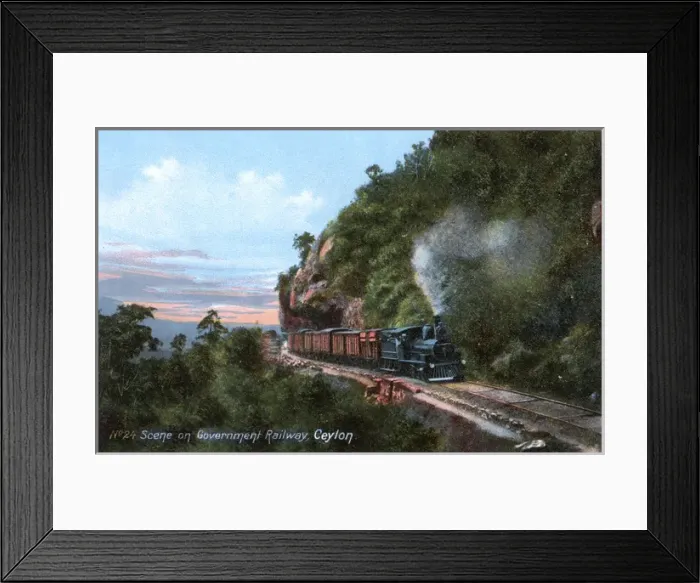 Framed Print : Train on Government Railway, Ceylon (Sri Lanka) Framed Print : Train on Government Railway, Ceylon (Sri Lanka)