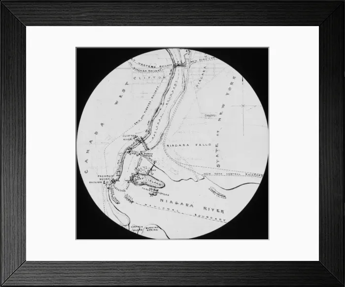 Framed Print : Map of the Niagara Falls Framed Print : Map of the Niagara Falls