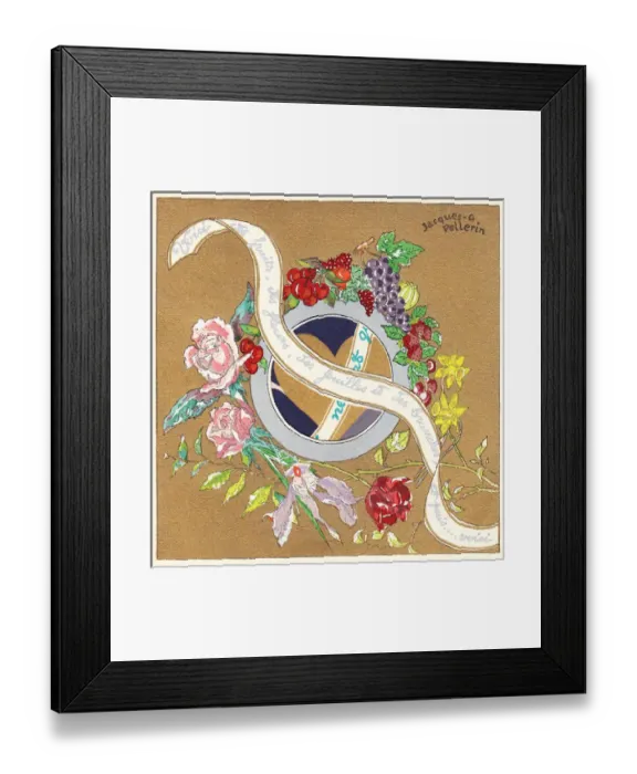 Framed Print : Pochoir technique - Stylish Art Deco Greetings Card Framed Print : Pochoir technique - Stylish Art Deco Greetings Card