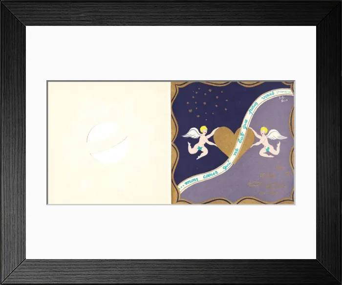 Framed Print : Pochoir technique - Stylish Art Deco Greetings Card Framed Print : Pochoir technique - Stylish Art Deco Greetings Card