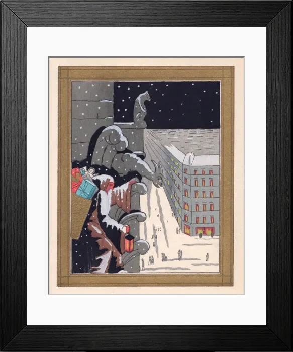 Framed Print : Pochoir technique - Stylish Art Deco Greetings Card Framed Print : Pochoir technique - Stylish Art Deco Greetings Card