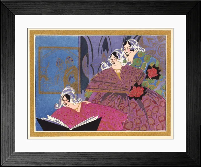 Framed Print : Pochoir technique - Stylish Art Deco Greetings Card Framed Print : Pochoir technique - Stylish Art Deco Greetings Card