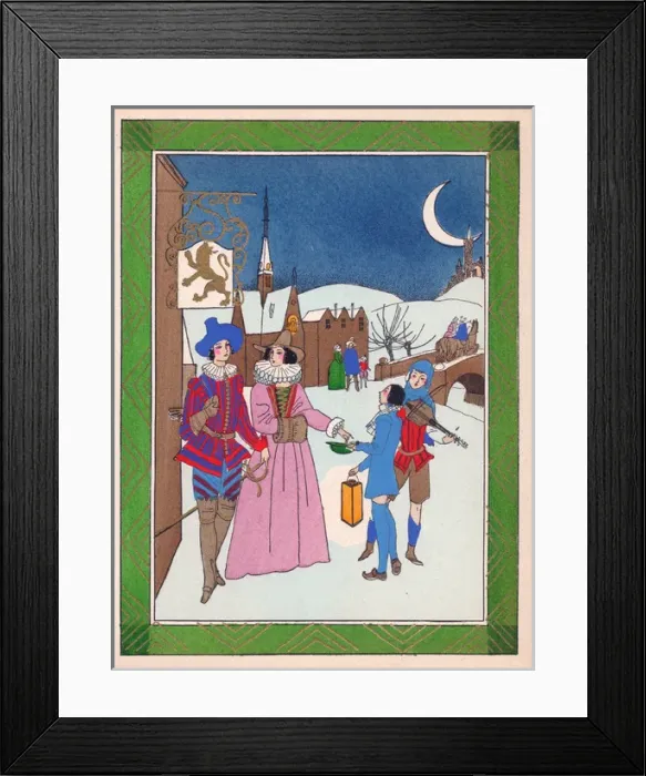 Framed Print : Pochoir technique - Stylish Art Deco Greetings Card Framed Print : Pochoir technique - Stylish Art Deco Greetings Card
