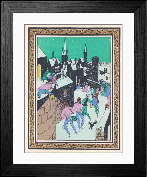 Framed Print : Pochoir technique - Stylish Art Deco Greetings Card Framed Print : Pochoir technique - Stylish Art Deco Greetings Card