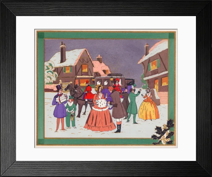 Framed Print : Pochoir technique - Stylish Art Deco Greetings Card Framed Print : Pochoir technique - Stylish Art Deco Greetings Card