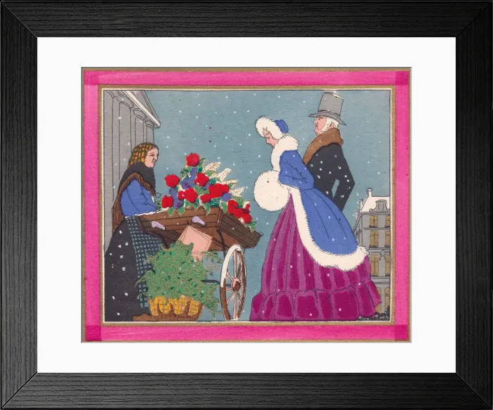 Framed Print : Pochoir technique - Stylish Art Deco Greetings Card Framed Print : Pochoir technique - Stylish Art Deco Greetings Card