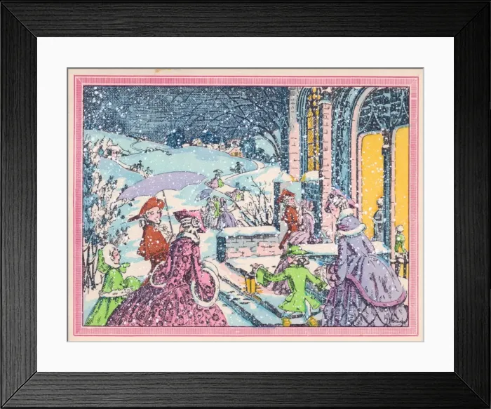 Framed Print : Pochoir technique - Stylish Art Deco Greetings Card Framed Print : Pochoir technique - Stylish Art Deco Greetings Card