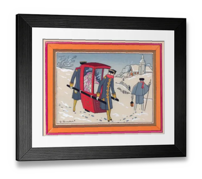 Framed Print : Pochoir technique - Stylish Art Deco Greetings Card Framed Print : Pochoir technique - Stylish Art Deco Greetings Card