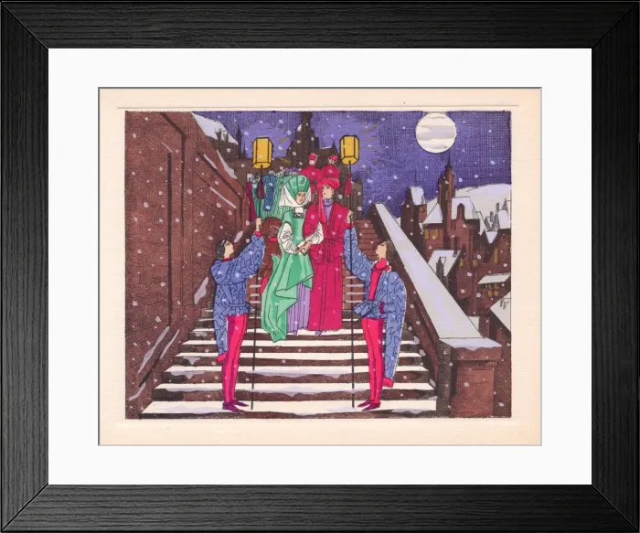 Framed Print : Pochoir technique - Stylish Art Deco Greetings Card Framed Print : Pochoir technique - Stylish Art Deco Greetings Card
