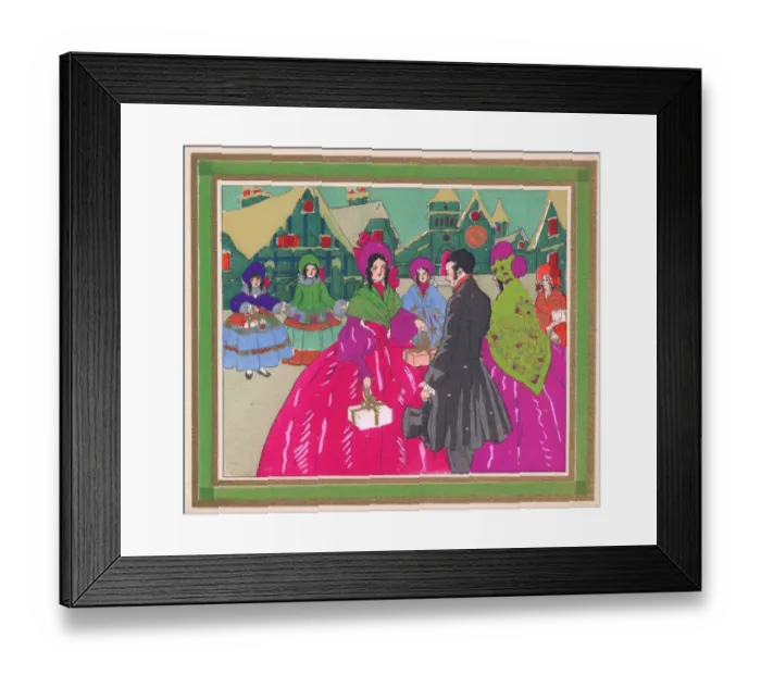 Framed Print : Pochoir technique - Stylish Art Deco Greetings Card Framed Print : Pochoir technique - Stylish Art Deco Greetings Card