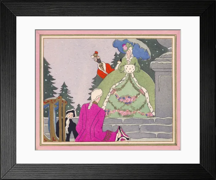 Framed Print : Pochoir technique - Stylish Art Deco Greetings Card Framed Print : Pochoir technique - Stylish Art Deco Greetings Card