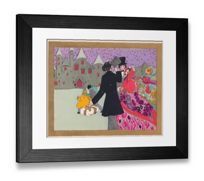 Framed Print : Pochoir technique - Stylish Art Deco Greetings Card Framed Print : Pochoir technique - Stylish Art Deco Greetings Card