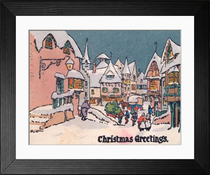Framed Print : Pochoir technique - Stylish Art Deco Greetings Card Framed Print : Pochoir technique - Stylish Art Deco Greetings Card